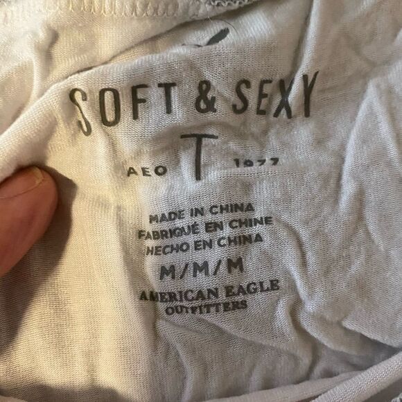 American Eagle T-shirt white size M - Picture 3 of 3